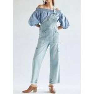 Pilcro /Anthropologie The Lex Denim Overalls -Frayed Hem